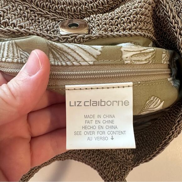 Liz Claiborne Vintage Macrame Boho Hippie Staple Crochet Tote Handbag Purse - Picture 6 of 7